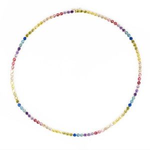 Rainbow tennis necklace